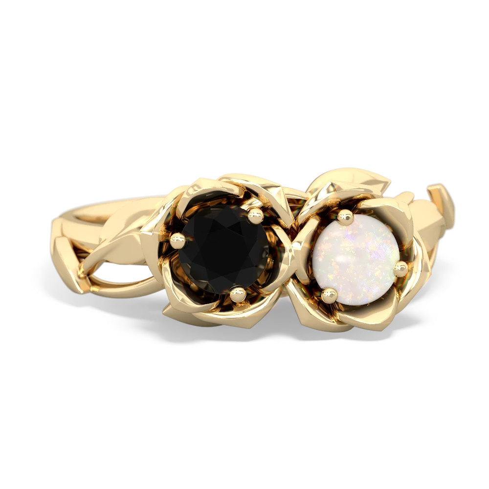 Onyx Rose Garden 14K Yellow Gold ring R5510