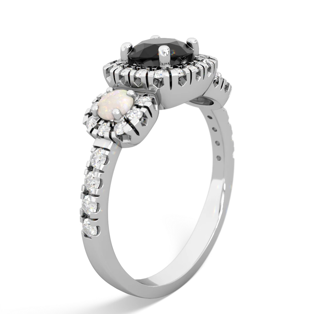 Onyx Regal Halo 14K White Gold ring R5350