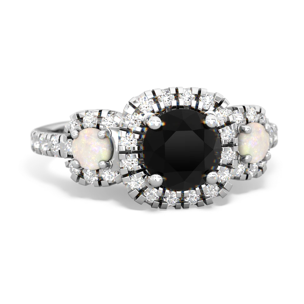 Onyx Regal Halo 14K White Gold ring R5350