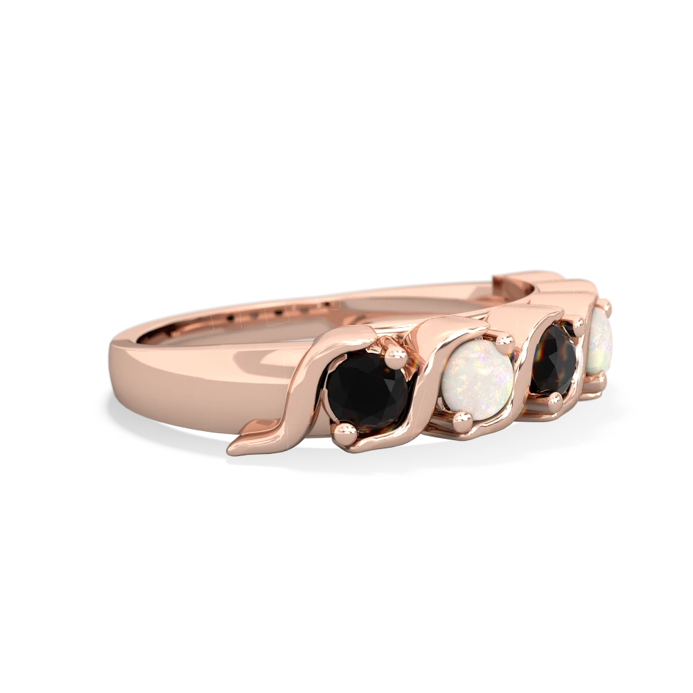 Onyx Anniversary Band 14K Rose Gold ring R2089