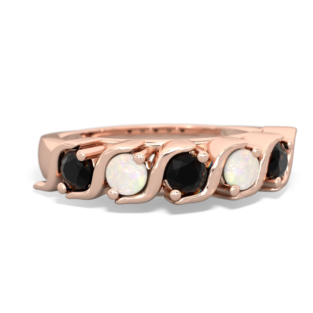 Onyx Anniversary Band 14K Rose Gold ring R2089