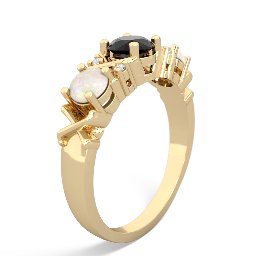 Onyx Hugs And Kisses 14K Yellow Gold ring R5016