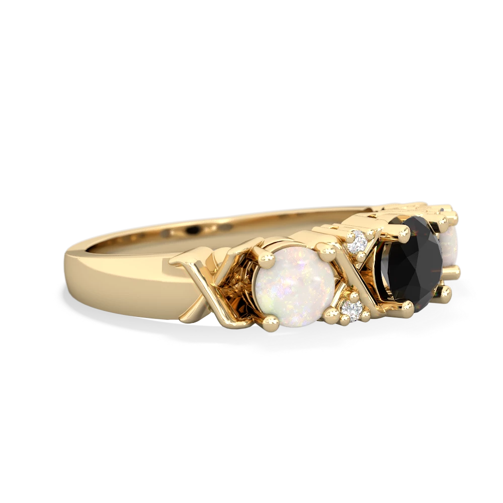 Onyx Hugs And Kisses 14K Yellow Gold ring R5016