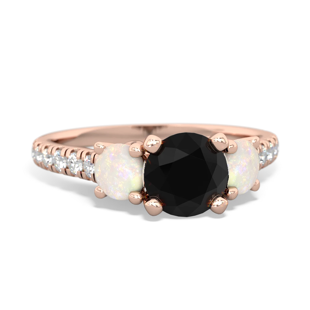 Onyx Pave Trellis 14K Rose Gold ring R5500