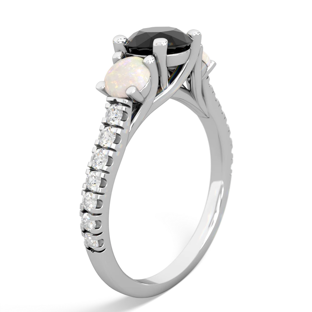 Onyx Pave Trellis 14K White Gold ring R5500