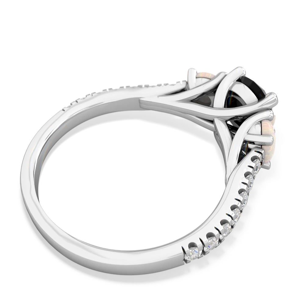 Onyx Pave Trellis 14K White Gold ring R5500