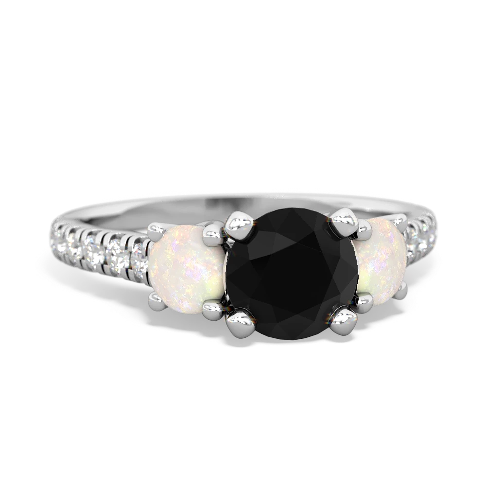 Onyx Pave Trellis 14K White Gold ring R5500