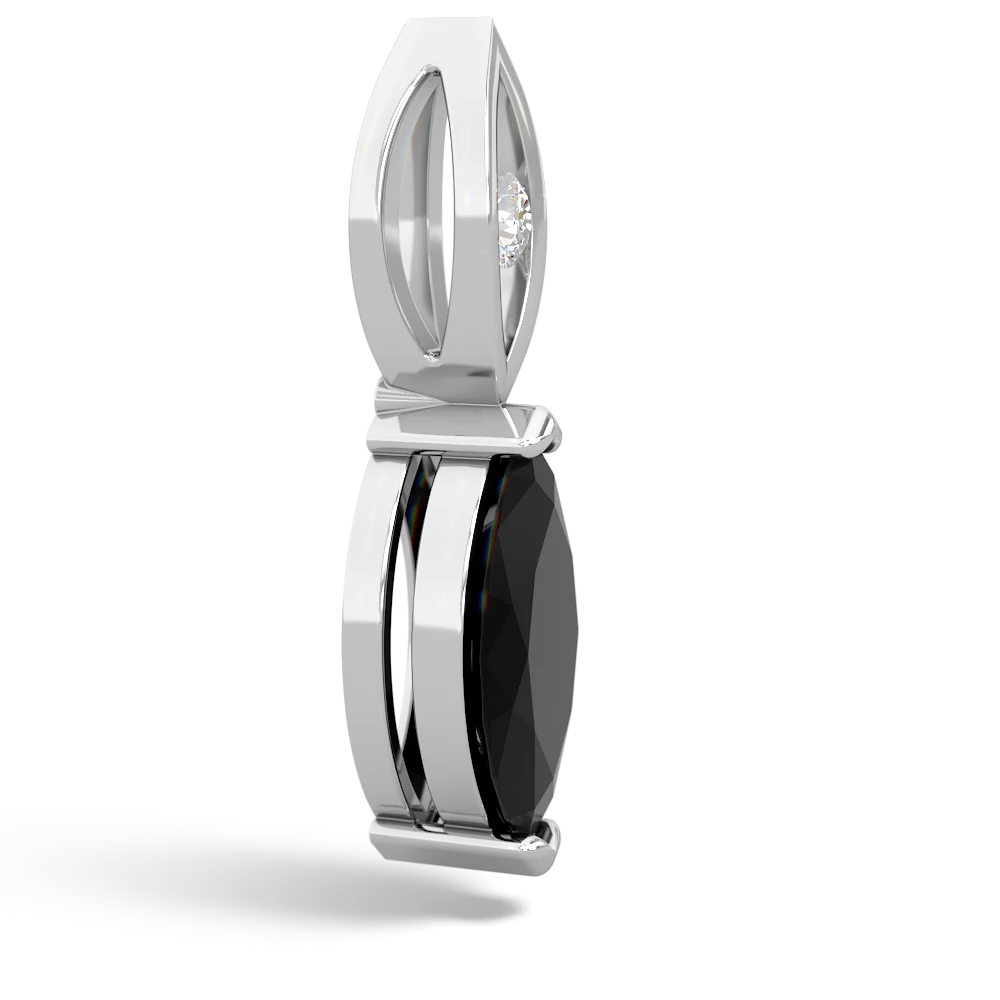 Onyx Marquise Drop 14K White Gold pendant P5333