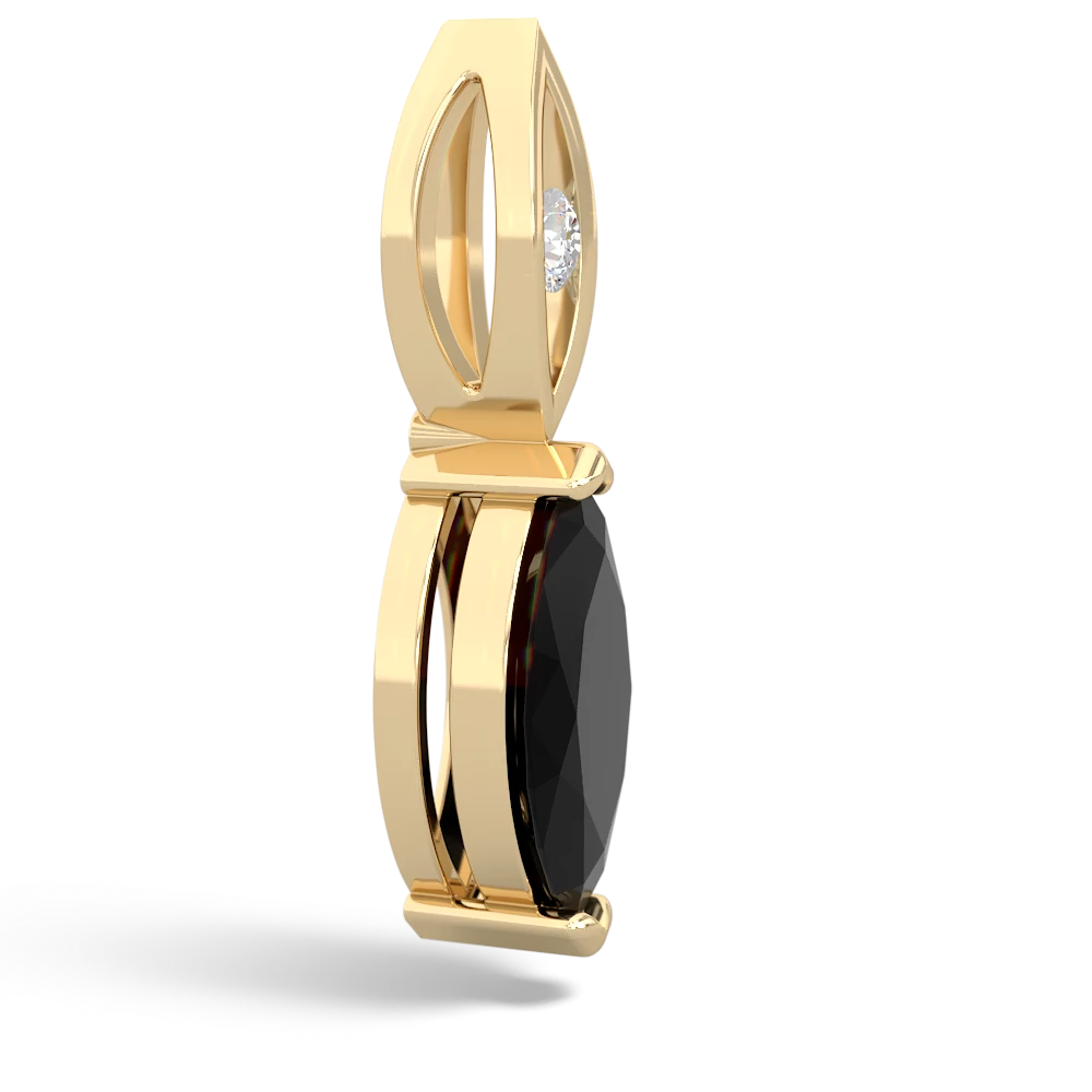 Onyx Marquise Drop 14K Yellow Gold pendant P5333