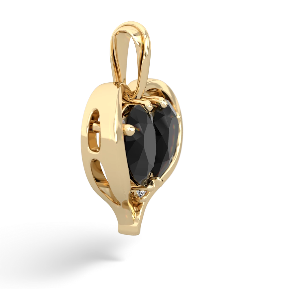 Onyx Two Become One 14K Yellow Gold pendant P5330