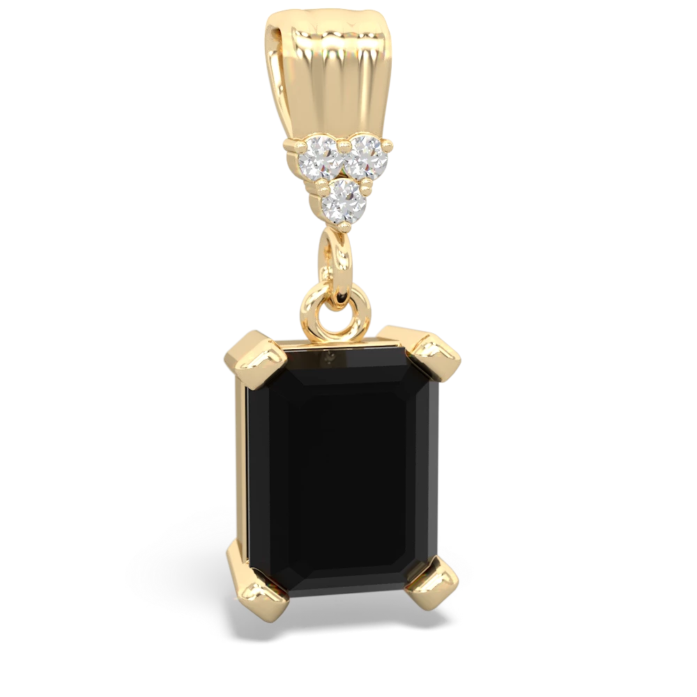 Onyx Art Deco Dangle 14K Yellow Gold pendant P1937