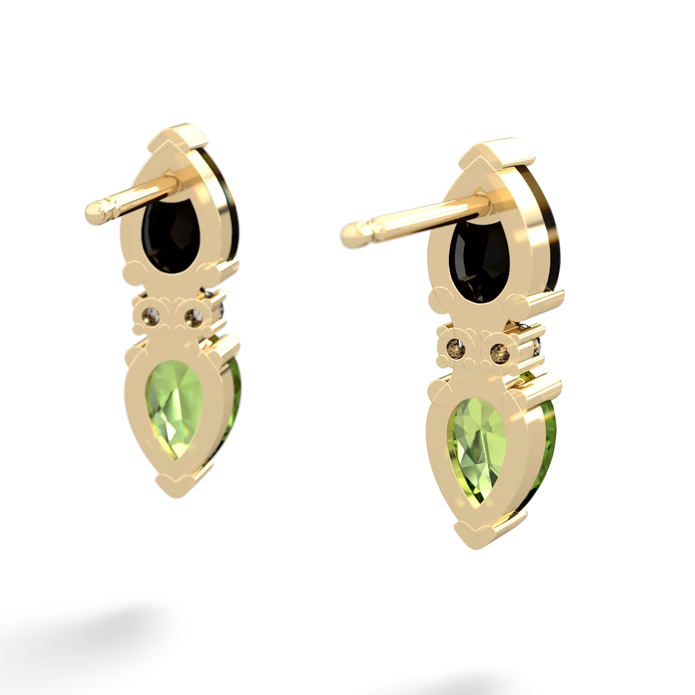 Onyx Bowtie Drop 14K Yellow Gold earrings E0865