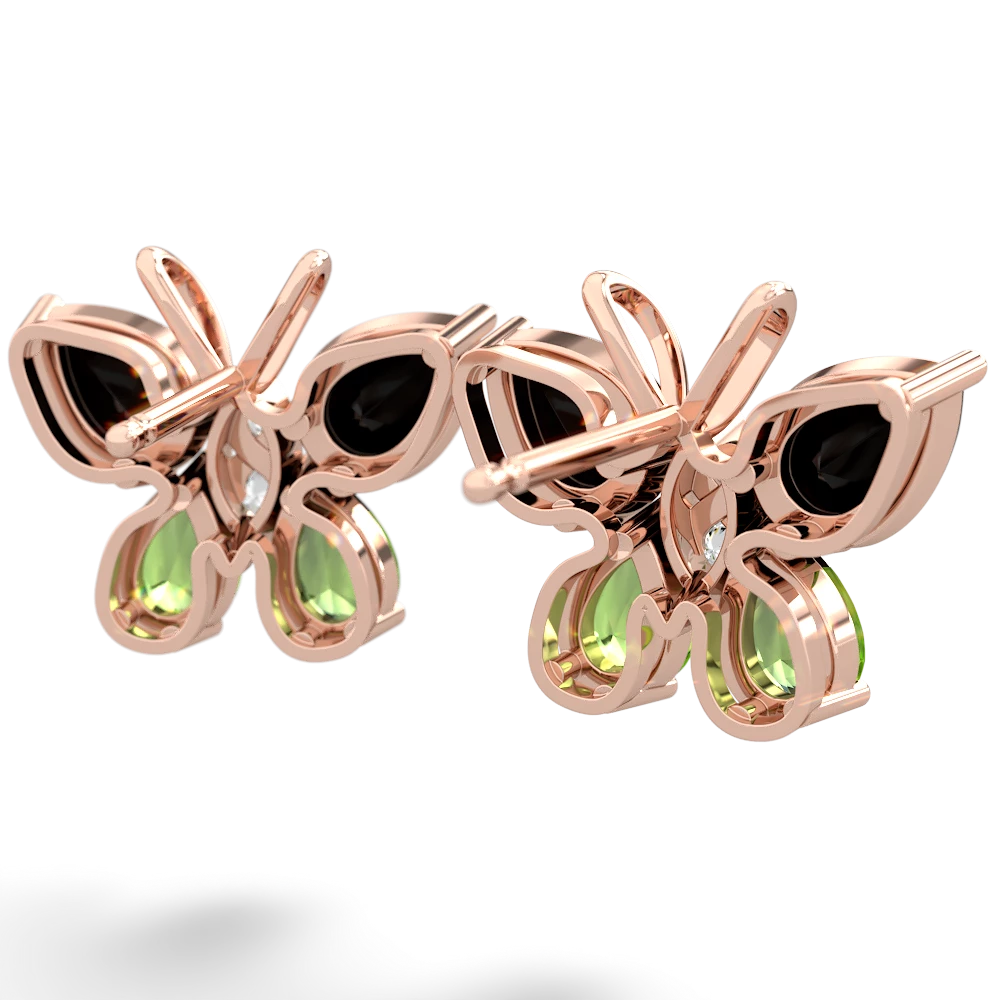 Onyx Butterfly 14K Rose Gold earrings E2215