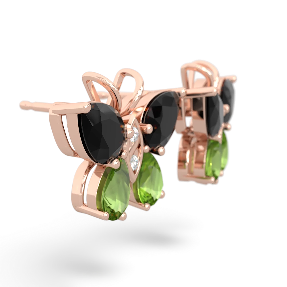 Onyx Butterfly 14K Rose Gold earrings E2215