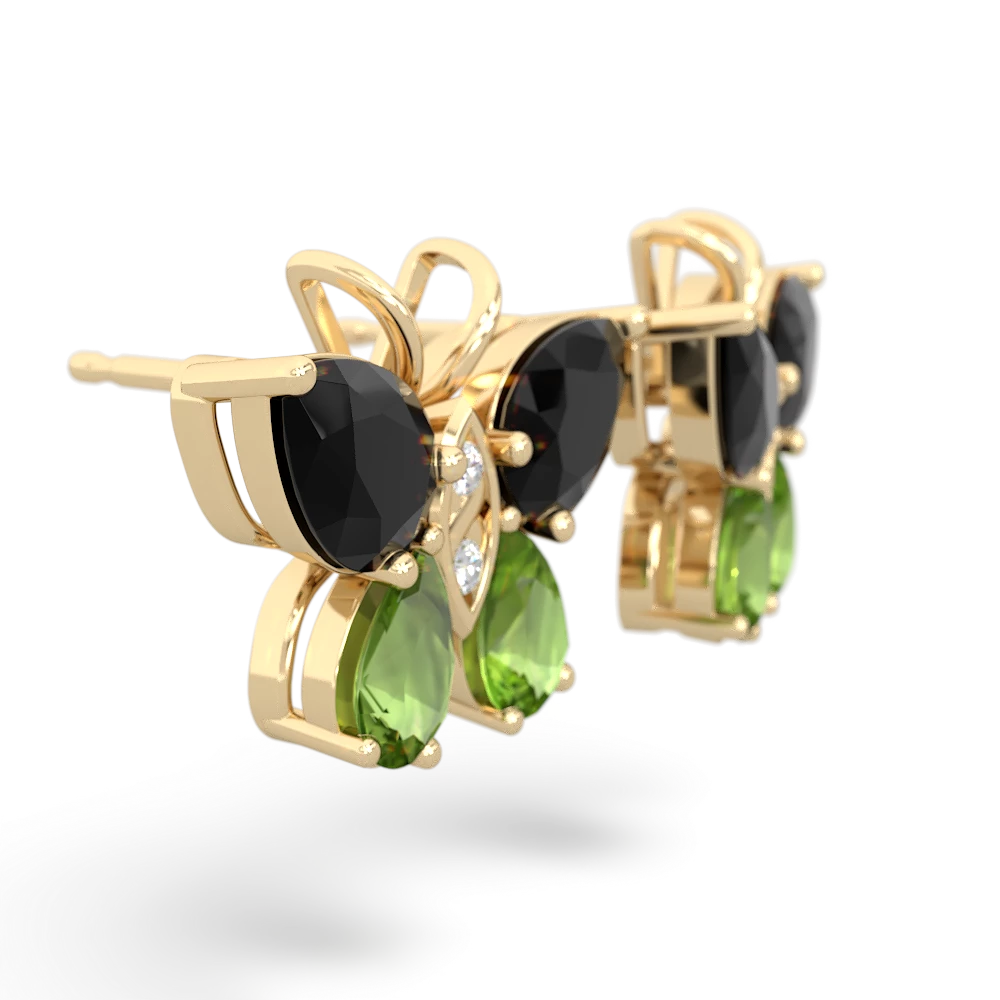 Onyx Butterfly 14K Yellow Gold earrings E2215