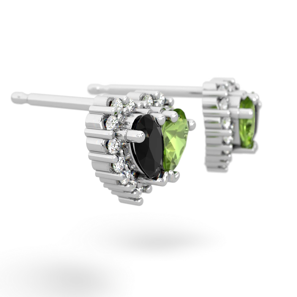 Onyx Halo 14K White Gold earrings E7008