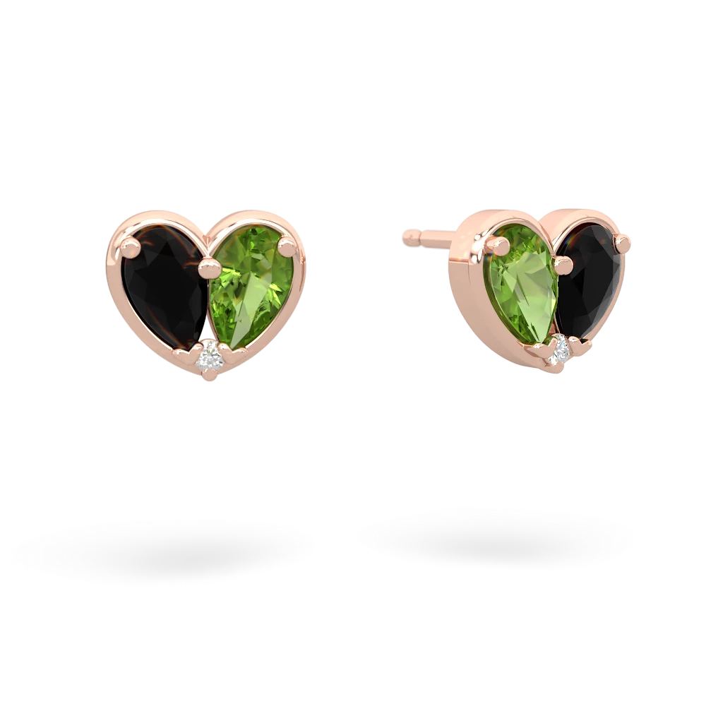 Onyx 'Our Heart' 14K Rose Gold earrings E5072