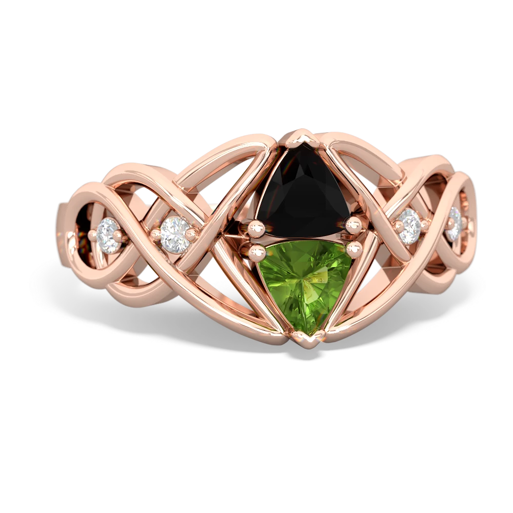 Onyx Keepsake Celtic Knot 14K Rose Gold ring R5300