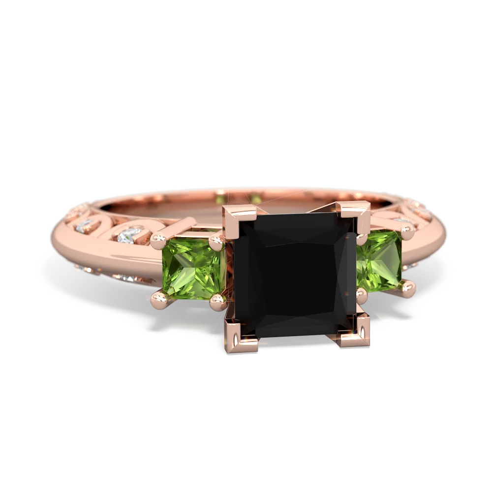 Onyx Eternal Embrace Engagement 14K Rose Gold ring C2001