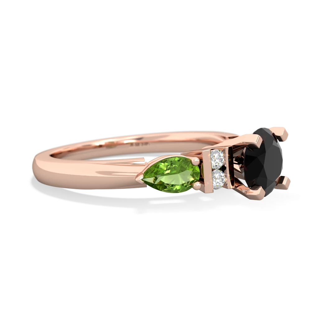 Onyx 6Mm Round Eternal Embrace Engagement 14K Rose Gold ring R2005