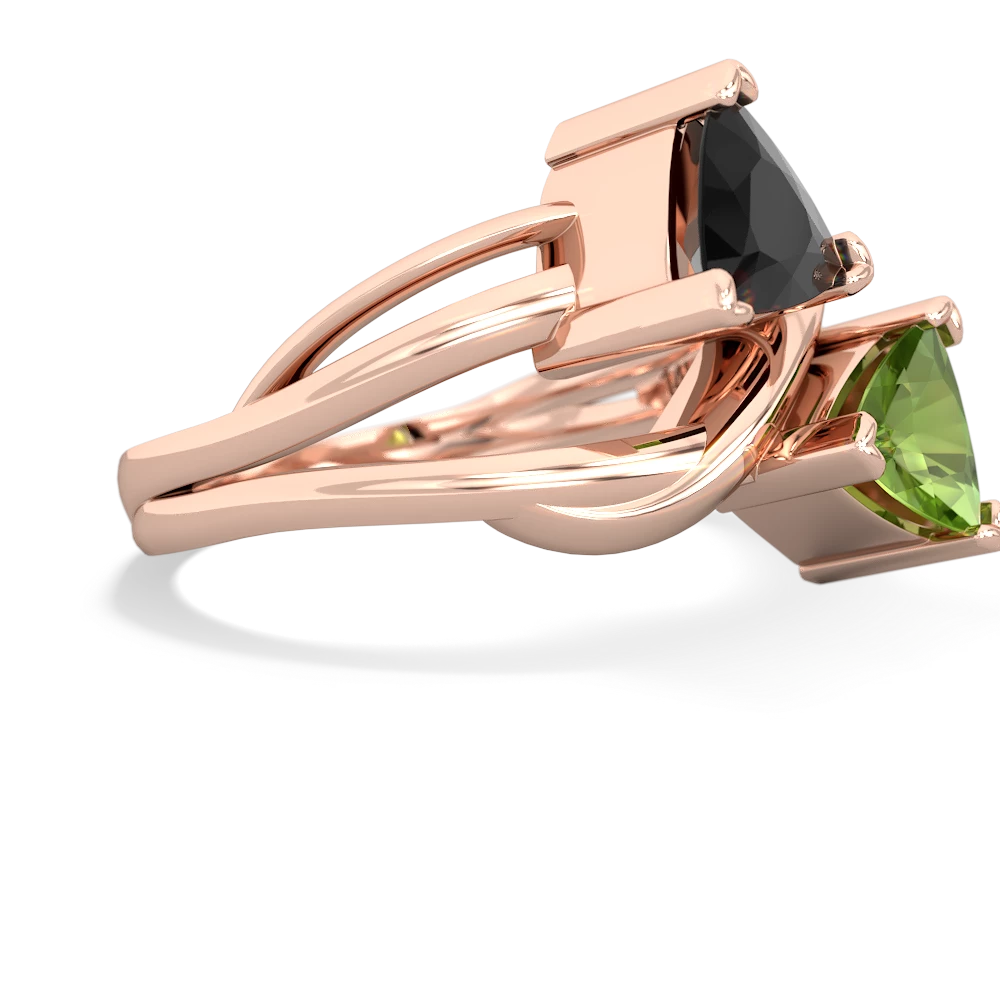 Onyx Split Band Swirl 14K Rose Gold ring R2341