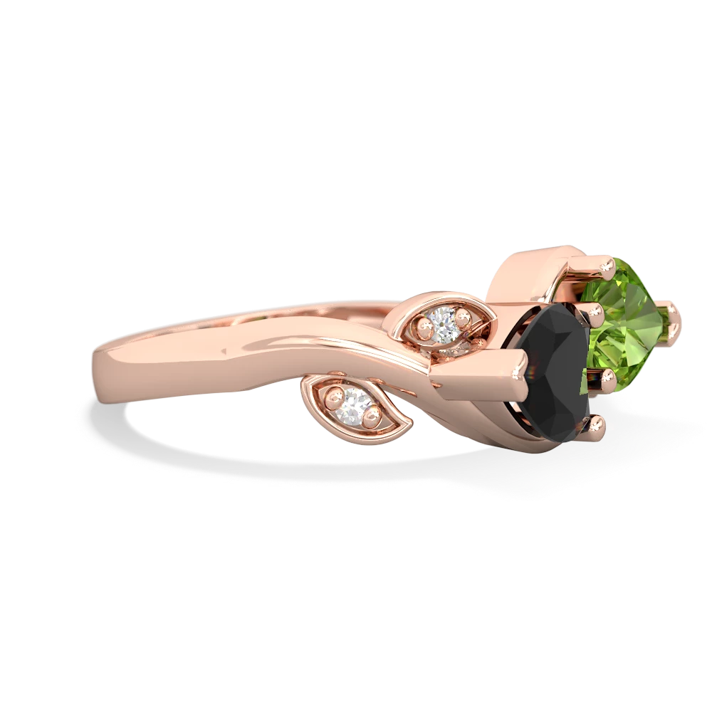 Onyx Floral Elegance 14K Rose Gold ring R5790