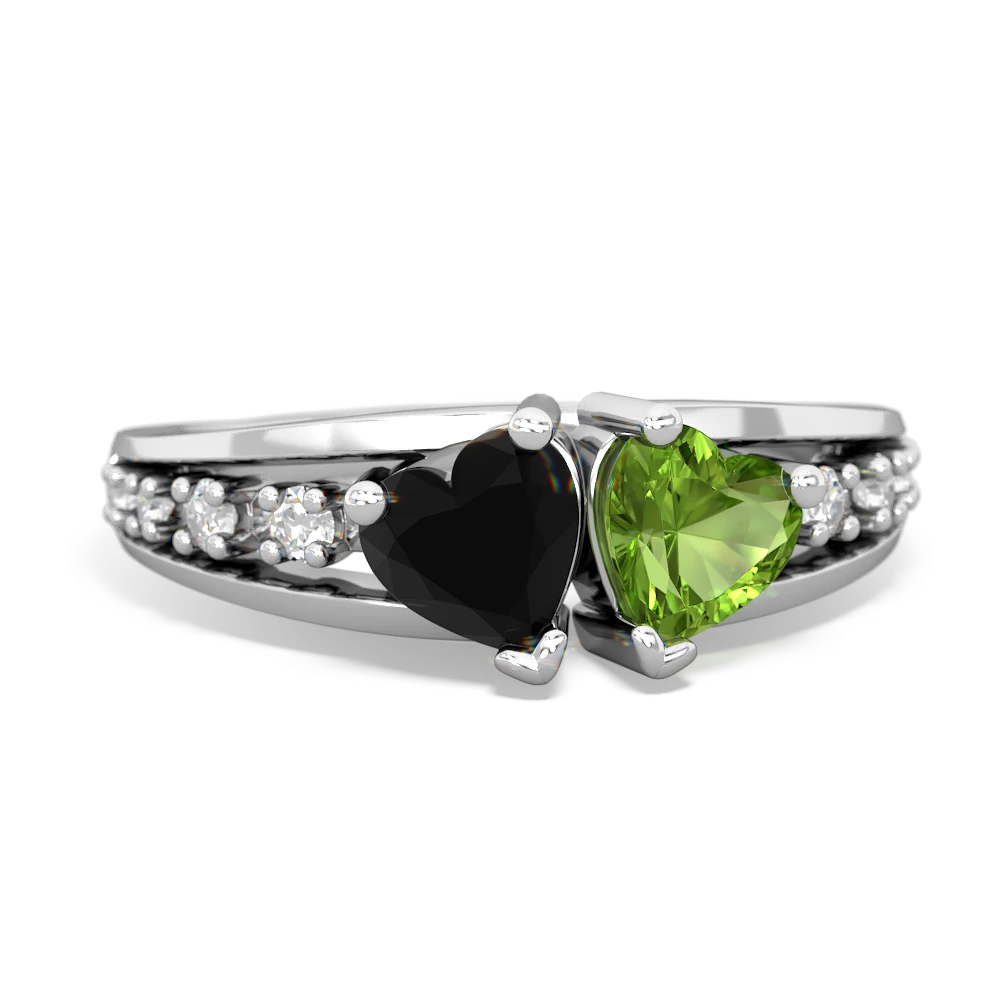 Onyx Heart To Heart 14K White Gold ring R3342