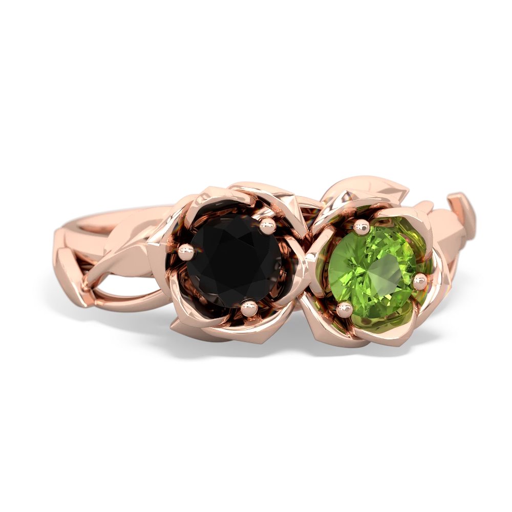 Onyx Rose Garden 14K Rose Gold ring R5510