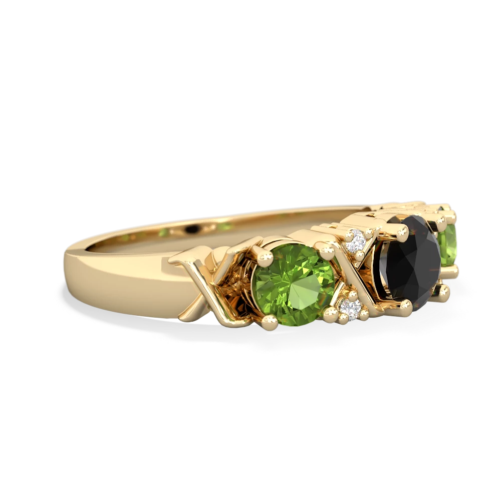 Onyx Hugs And Kisses 14K Yellow Gold ring R5016