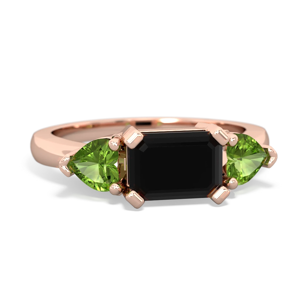 Onyx Three Stone 14K Rose Gold ring R5235