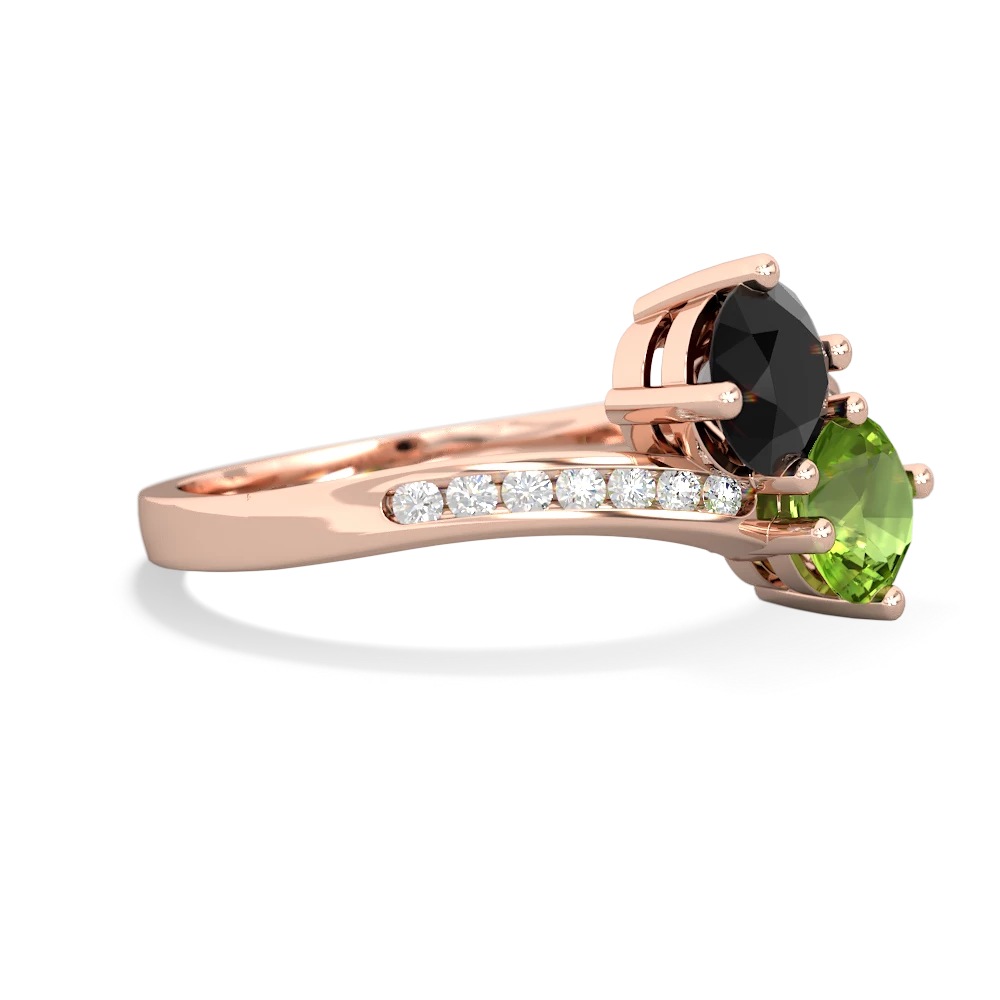 Onyx Channel Set Two Stone 14K Rose Gold ring R5303