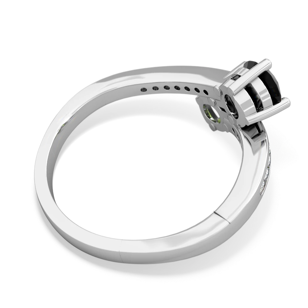 Onyx Channel Set Two Stone 14K White Gold ring R5303