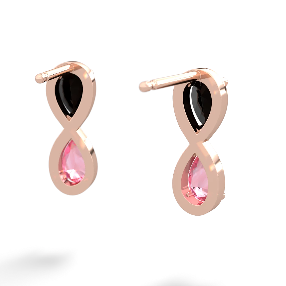 Onyx Infinity 14K Rose Gold earrings E5050