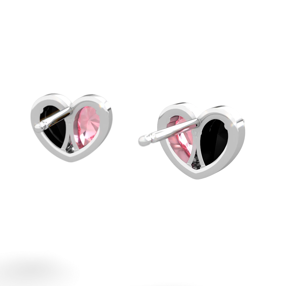 Onyx 'Our Heart' 14K White Gold earrings E5072