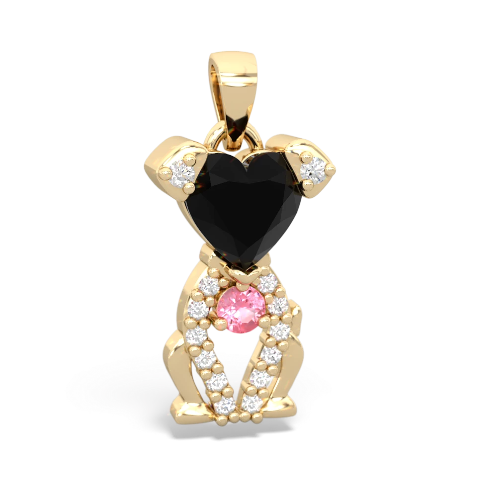 Onyx Puppy Love 14K Yellow Gold pendant P5800