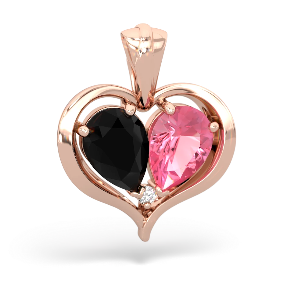 Onyx Two Become One 14K Rose Gold pendant P5330