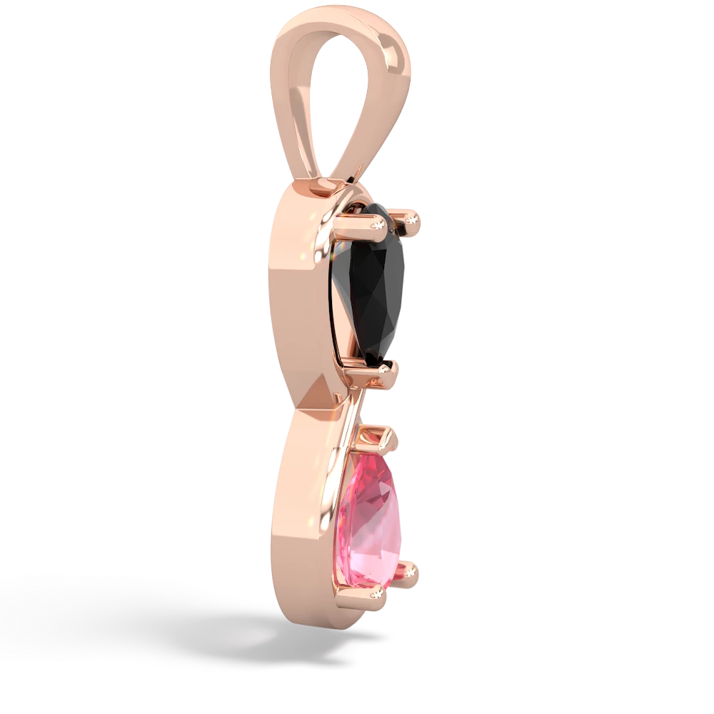 Onyx Infinity 14K Rose Gold pendant P5050