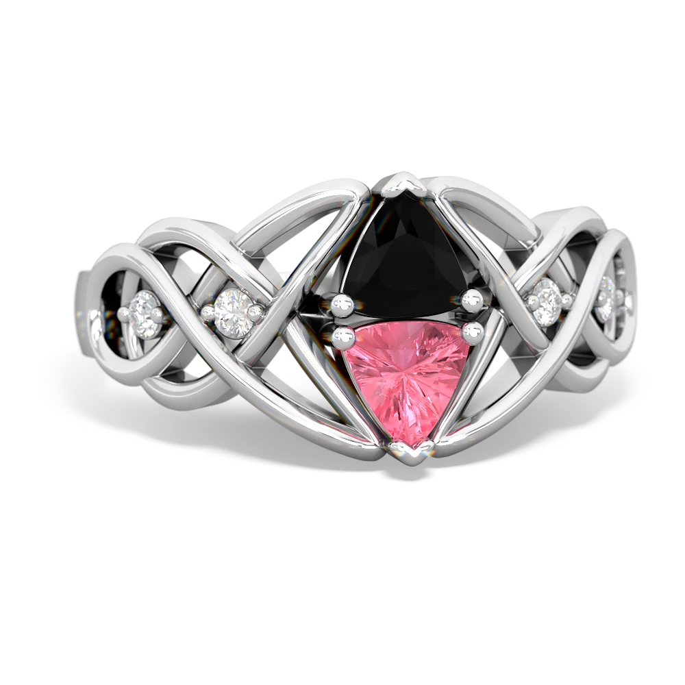 Onyx Keepsake Celtic Knot 14K White Gold ring R5300