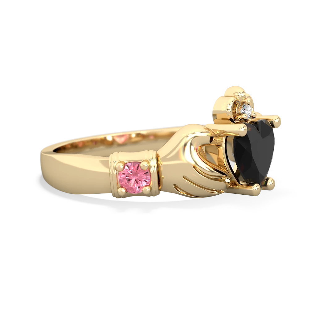 Onyx Claddagh Keepsake 14K Yellow Gold ring R5245