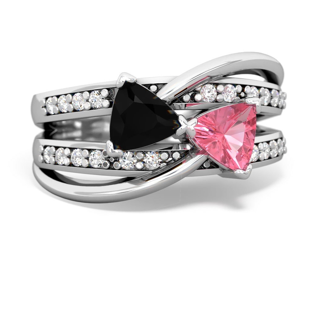 Onyx Bowtie 14K White Gold ring R2360