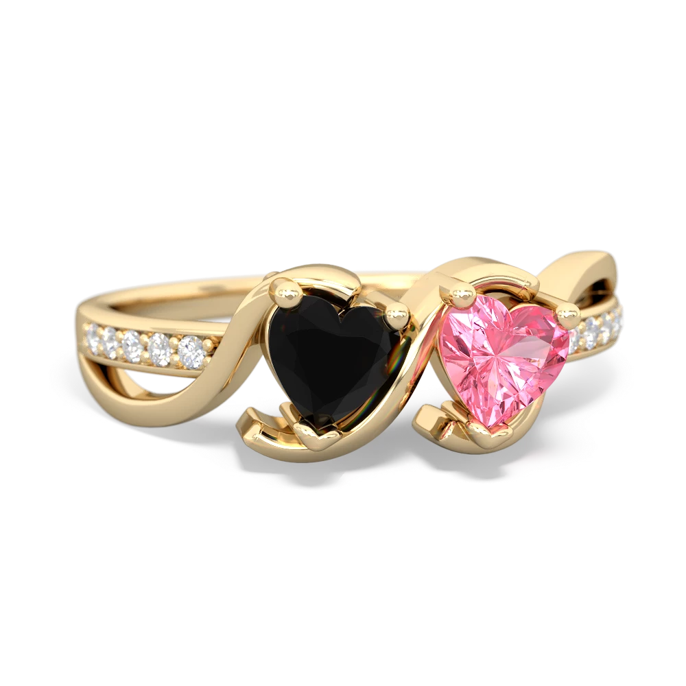 Onyx Side By Side 14K Yellow Gold ring R3090