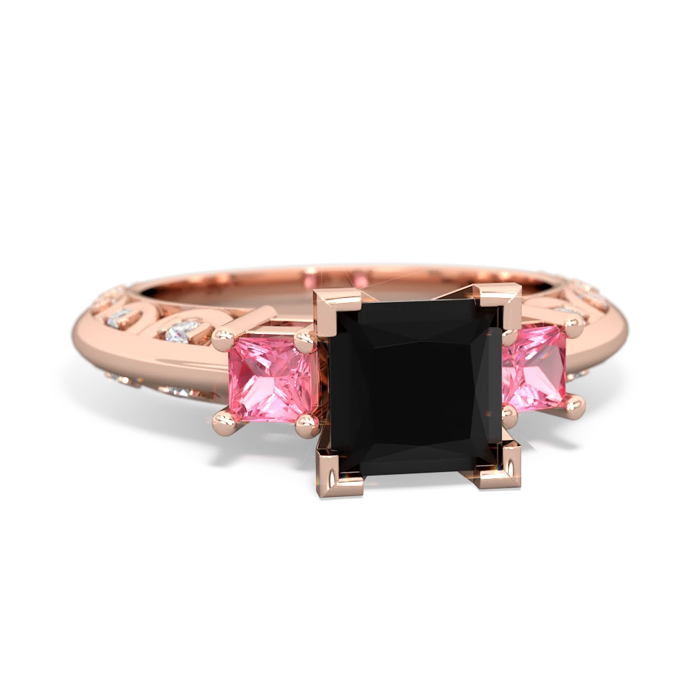 Onyx Eternal Embrace Engagement 14K Rose Gold ring C2001