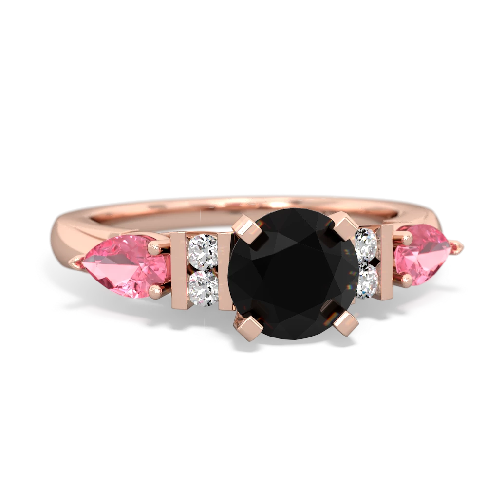 Onyx 6Mm Round Eternal Embrace Engagement 14K Rose Gold ring R2005
