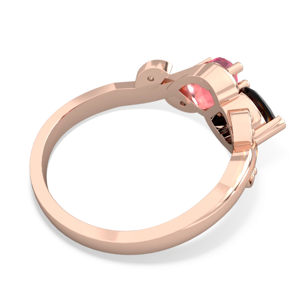 Onyx Floral Elegance 14K Rose Gold ring R5790