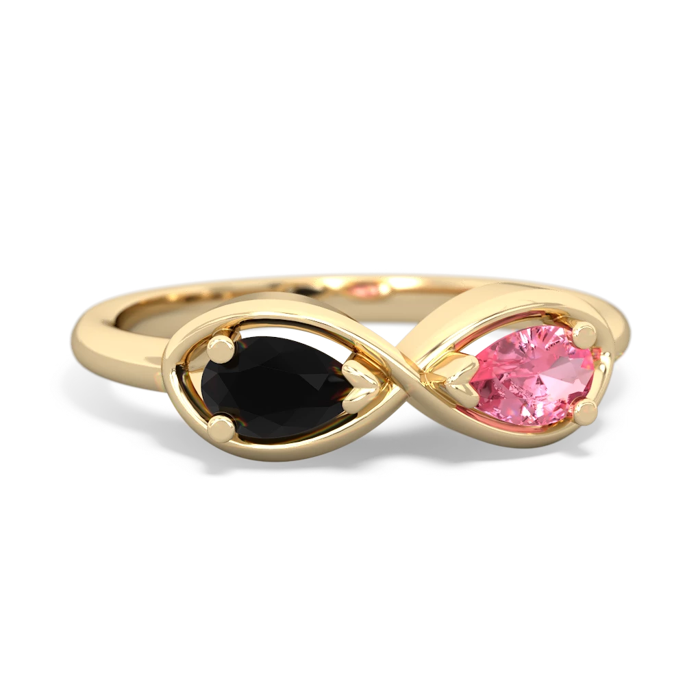 Onyx Infinity 14K Yellow Gold ring R5050