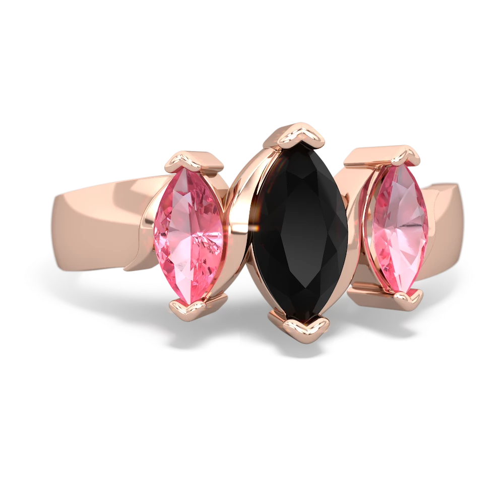 Onyx Three Peeks 14K Rose Gold ring R2433