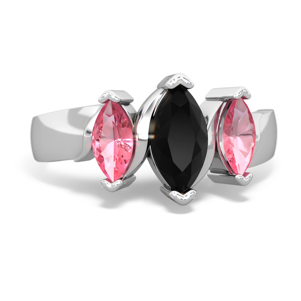 Onyx Three Peeks 14K White Gold ring R2433