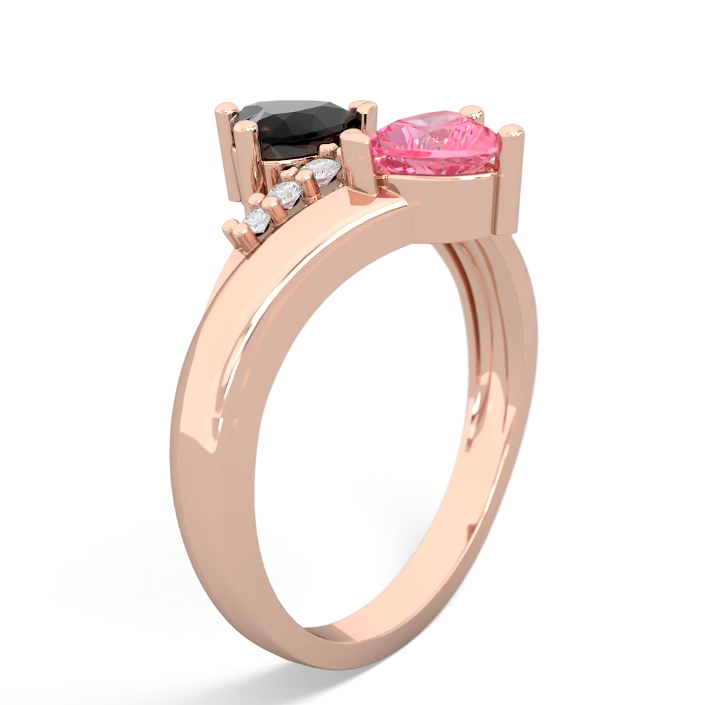 Onyx Heart To Heart 14K Rose Gold ring R2064