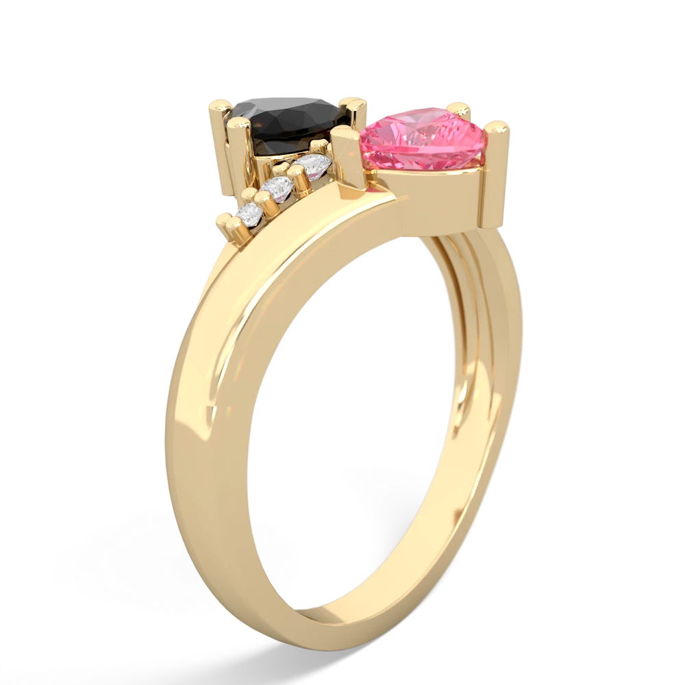 Onyx Heart To Heart 14K Yellow Gold ring R2064