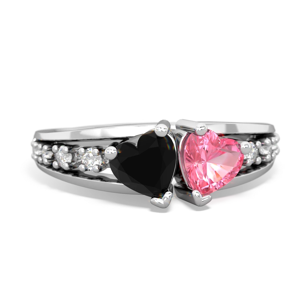 Onyx Heart To Heart 14K White Gold ring R3342